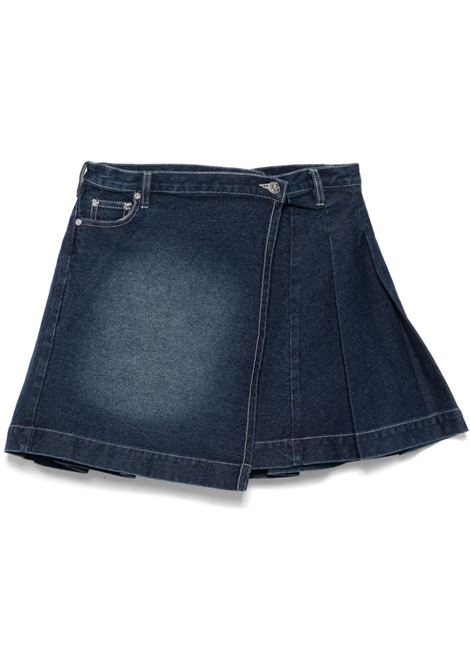 gonna fede pleat donna blu in cotone HOUSE OF SUNNY | VOL2442BLUE RINSED